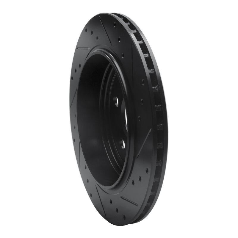 Dodge Durango Brake Rotor (1) - Rear Left - R1 Concepts - Drilled & Slotted - Black - `11-`25